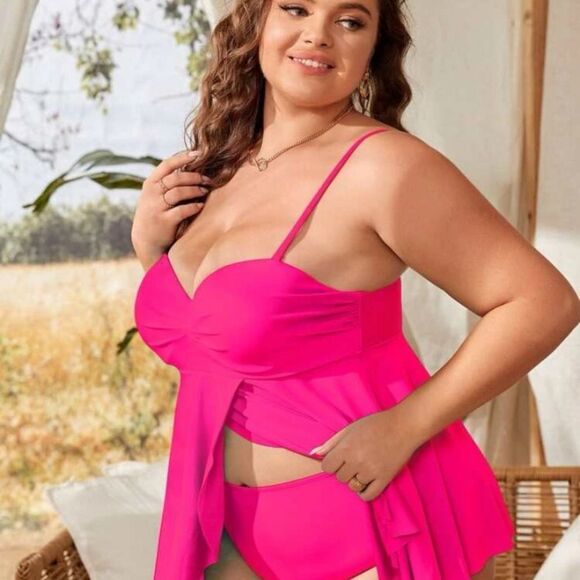 Plus Size Barbie Hot Pink Tankini 3X (NWT) - Picture 2 of 7